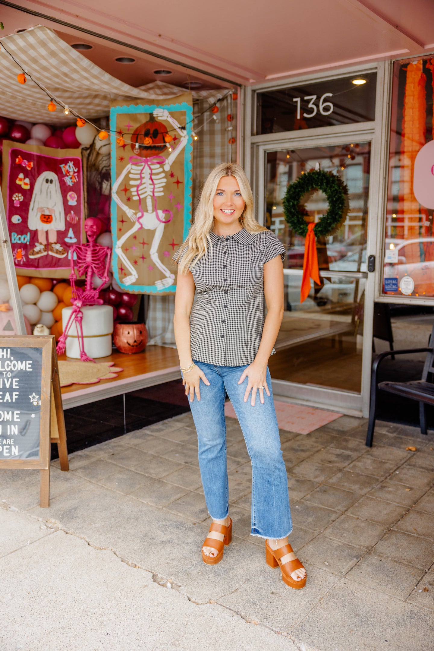 Maci Checkered Tie Shirt